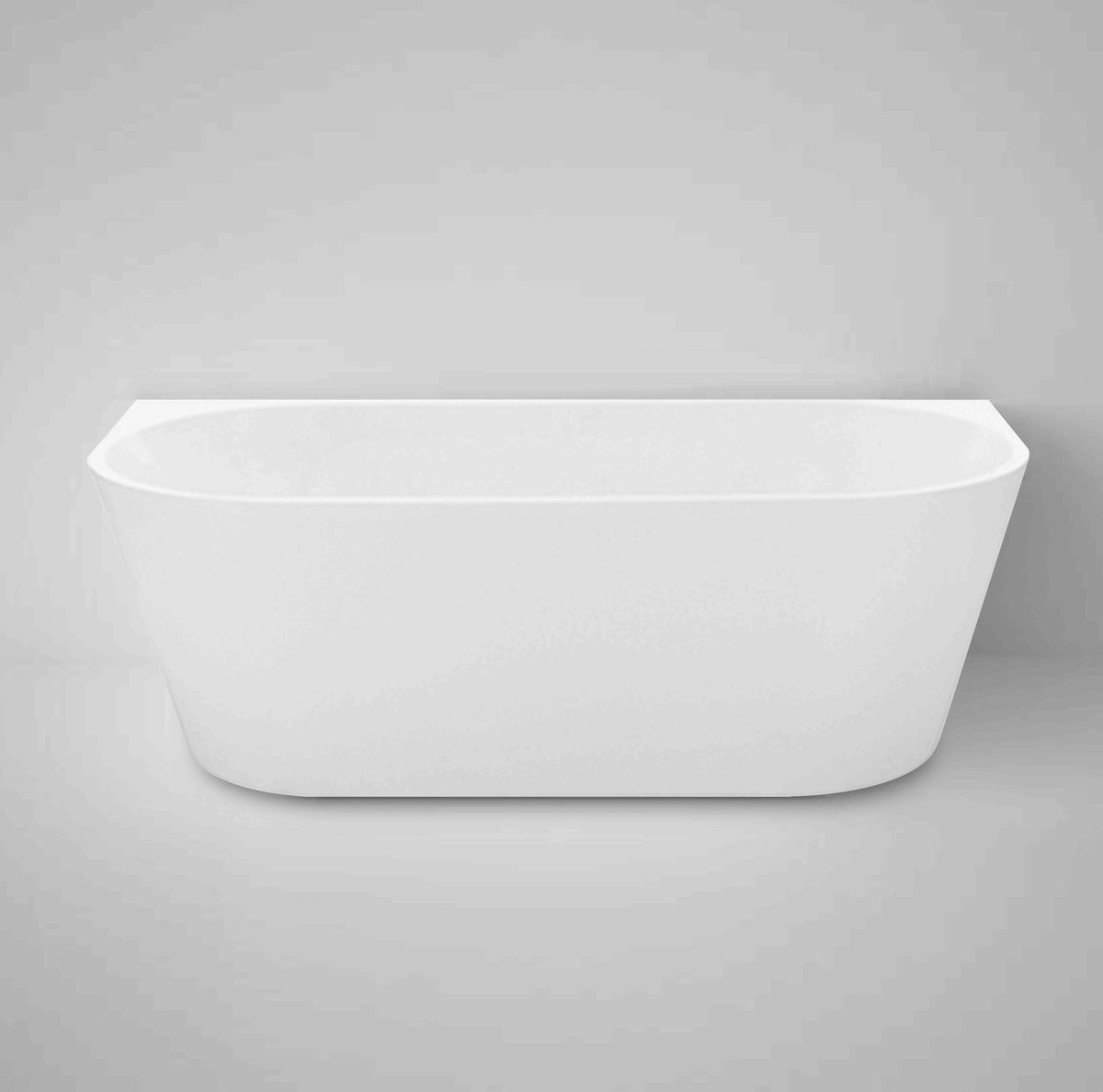 Verona 1500 Matte White Back to Wall Bath with Overflow - main view