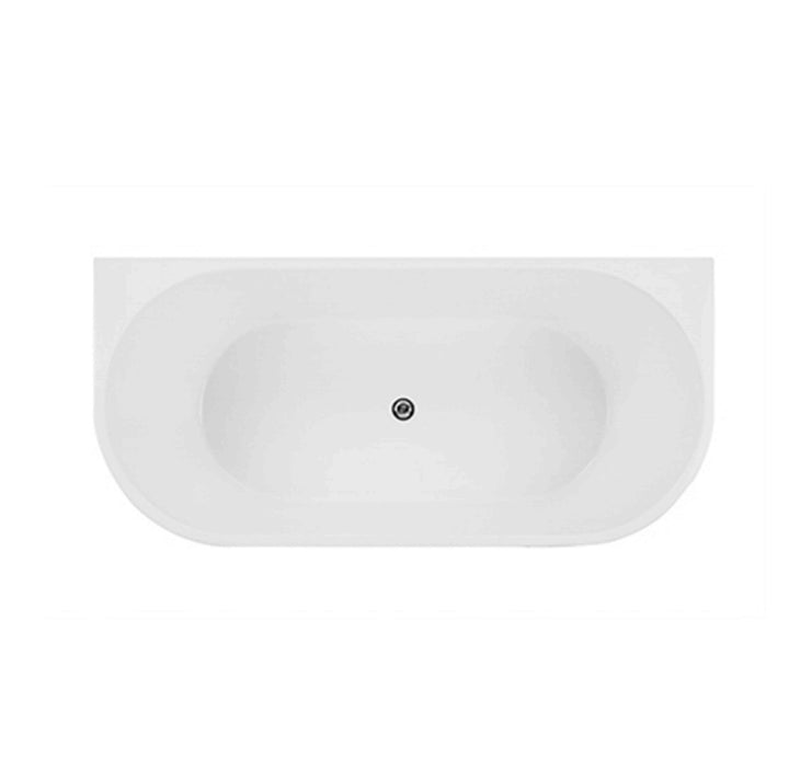 Verona 1500 Matte White Back to Wall Bath with Overflow - view 2