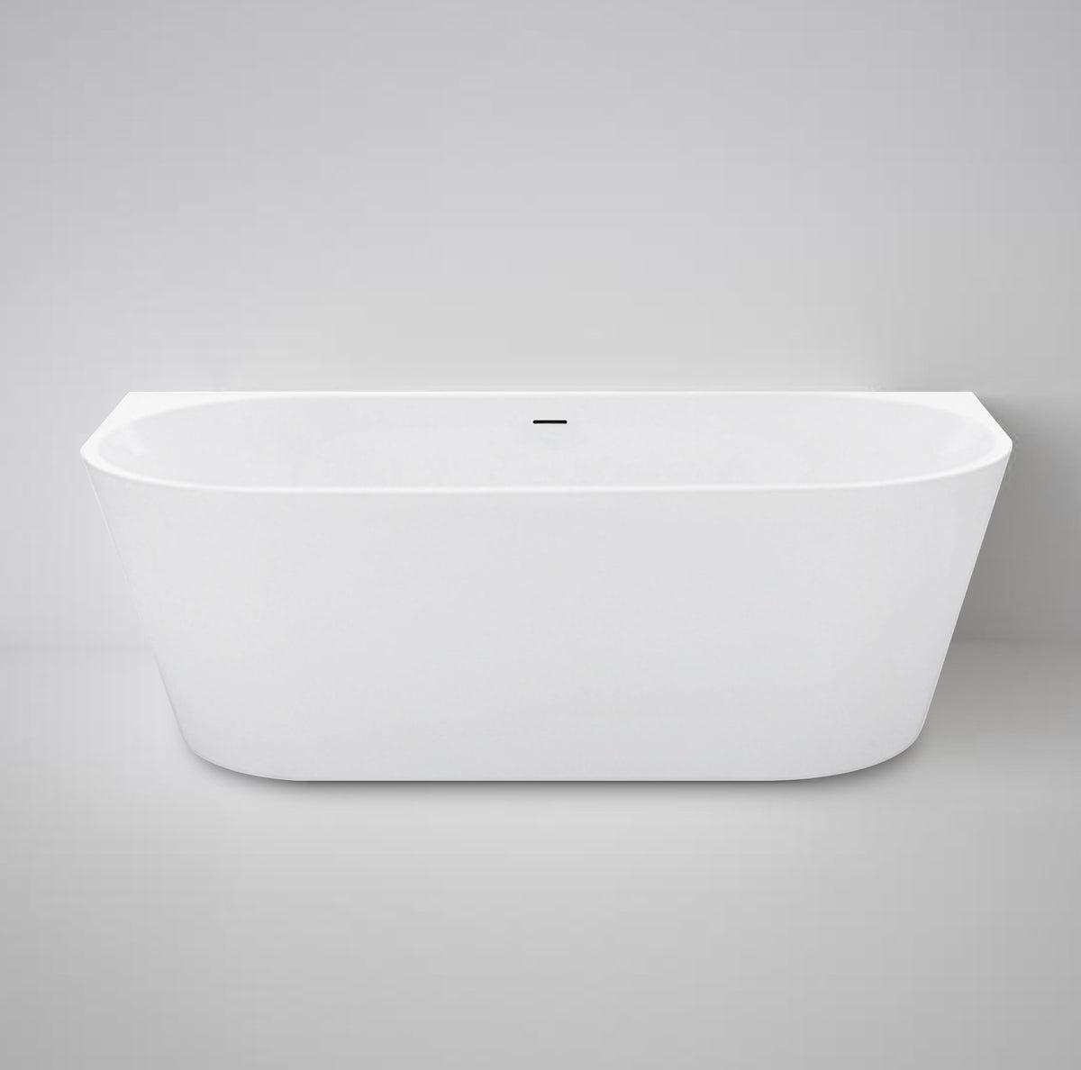 Verona 1700 Gloss White Back to Wall Bath with Overflow - main view