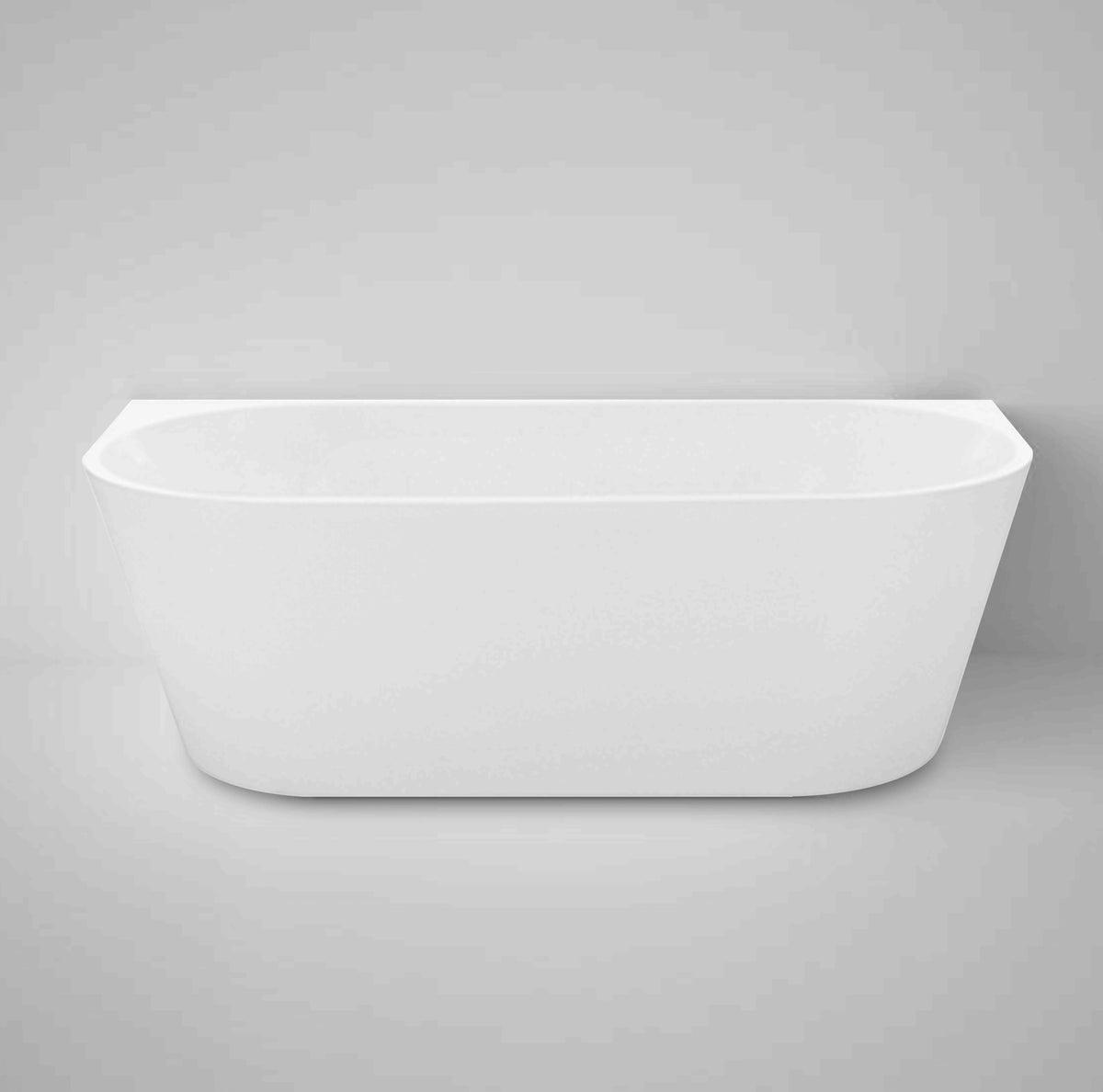 Verona 1700 Matte White Back to Wall Bath with Overflow - main view