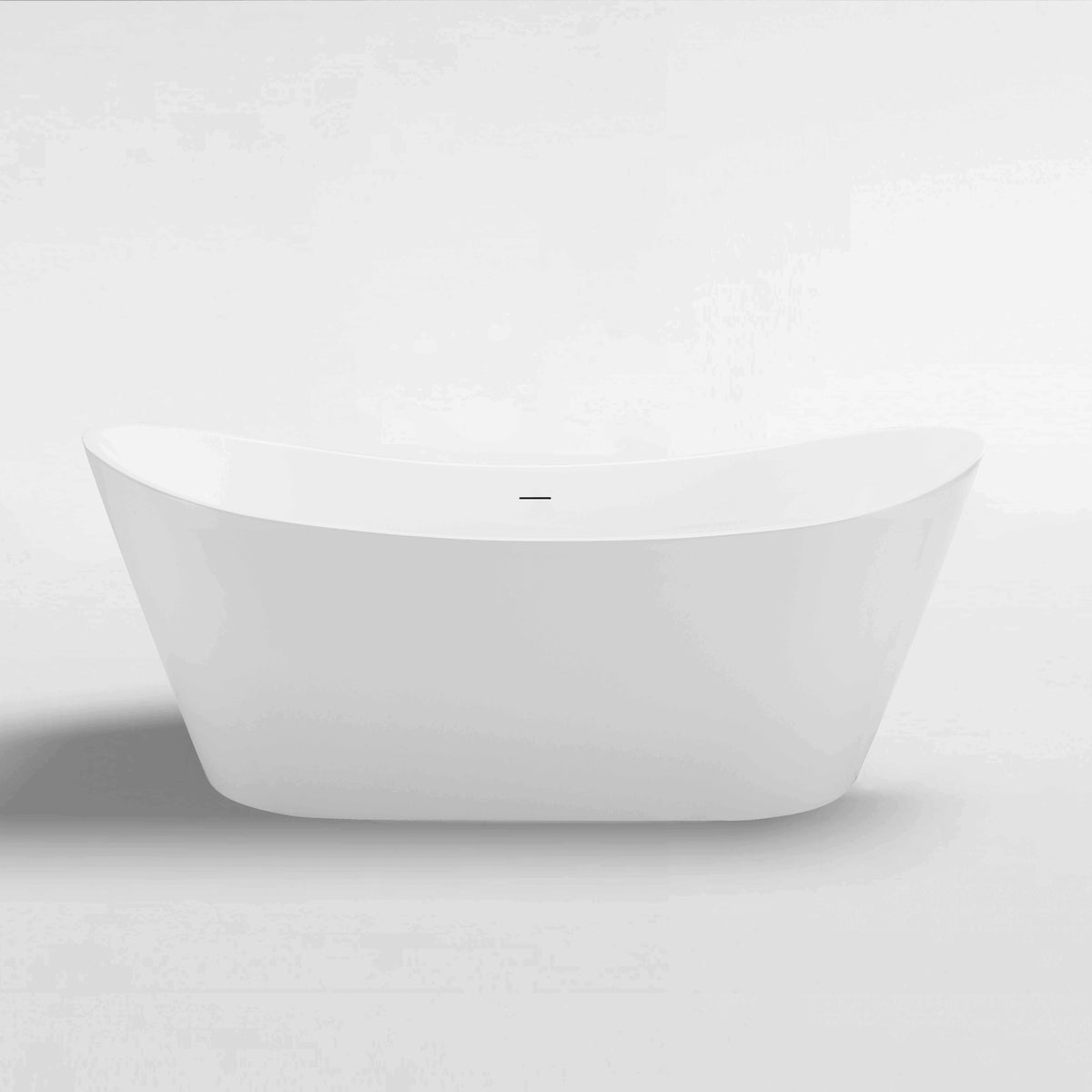 Viva 1700 Gloss White High Back Freestanding Bath with Overflow - main view