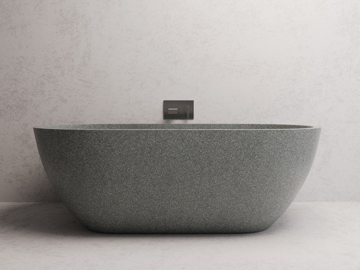 Indy freestanding bath — Grey terrazzo lifestyle