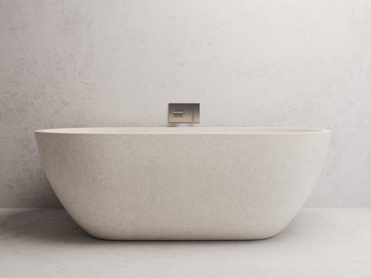 Indy freestanding bath — White terrazzo lifestyle