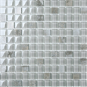 Jewelstone TravertineGalaxy+ES56 Glass Mosaic tile face, 300 x 300 mm