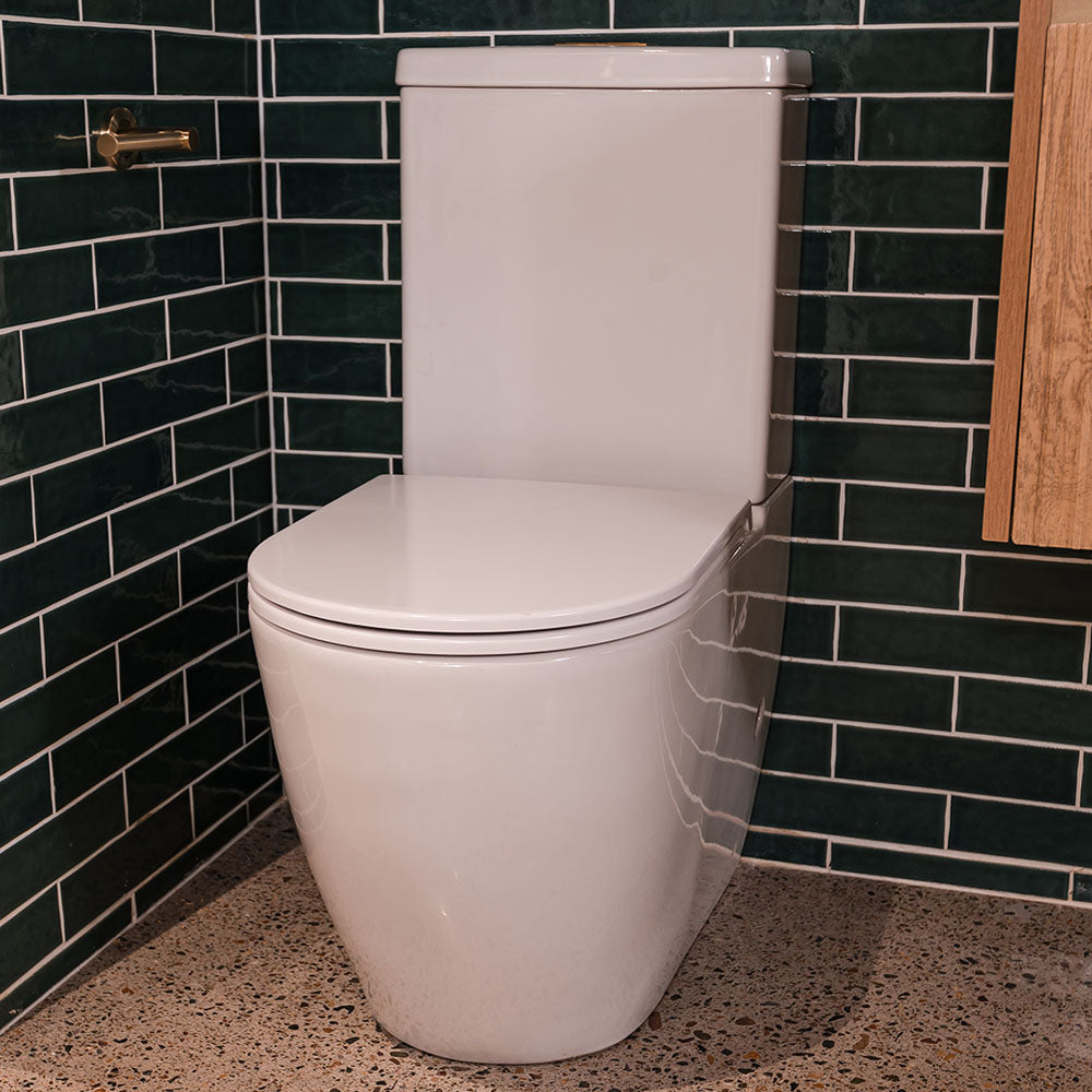 Koko Tornado Flush Back-to-Wall Toilet Suite, Gloss White with Slim Seat - product