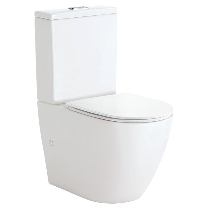 Koko Tornado Flush Back-to-Wall Toilet Suite, Gloss White with Slim Seat - product