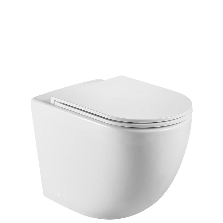Koko Tornado Flush Wall-Faced Toilet Suite, Matte White with Slim Seat - product