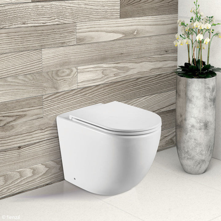 Koko Tornado Flush Wall-Faced Toilet Suite, Matte White with Slim Seat - lifestyle