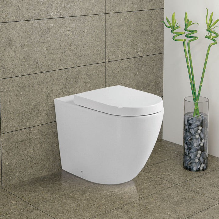 Koko Tornado Flush Wall-Faced Toilet Suite, Gloss White - lifestyle