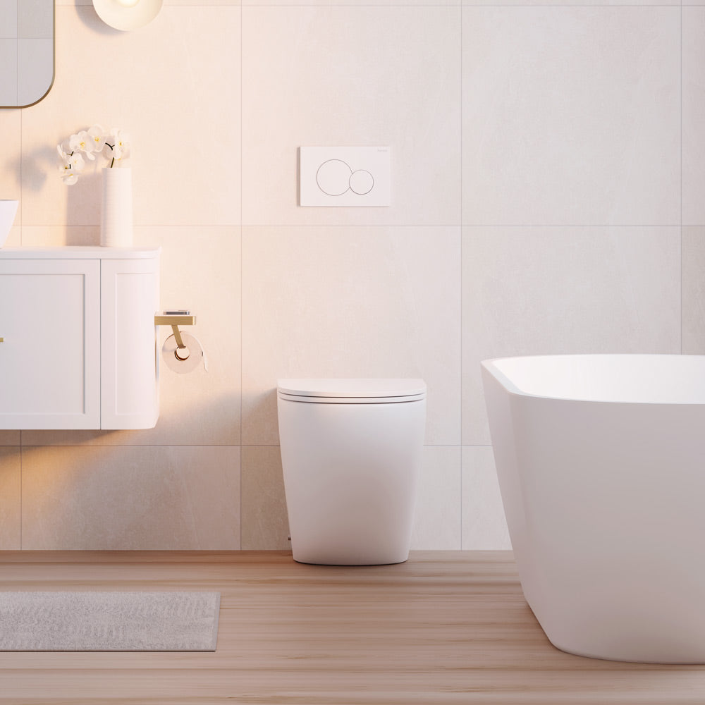 Koko Tornado Flush Wall-Faced Toilet Suite, Gloss White - product