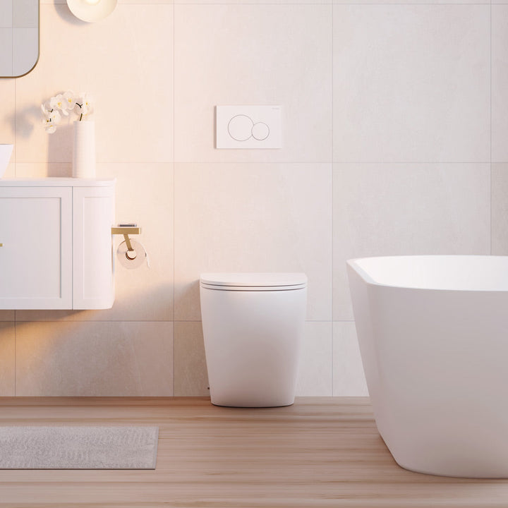 Koko Tornado Flush Wall-Faced Toilet Suite, Gloss White - product