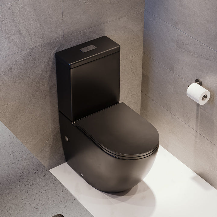 Koko Tornado Back-to-Wall Toilet Suite, Matte Black - lifestyle