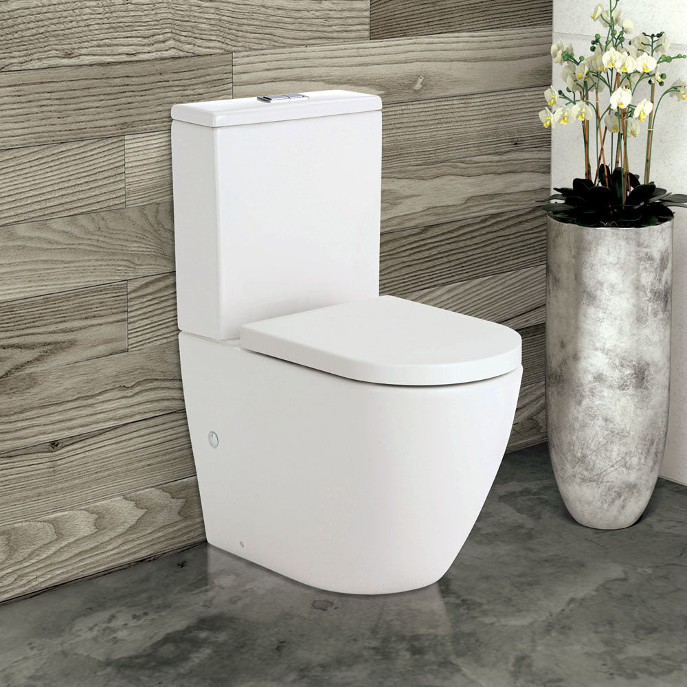 Koko Tornado Flush Back-to-Wall Toilet Suite, Gloss White - lifestyle
