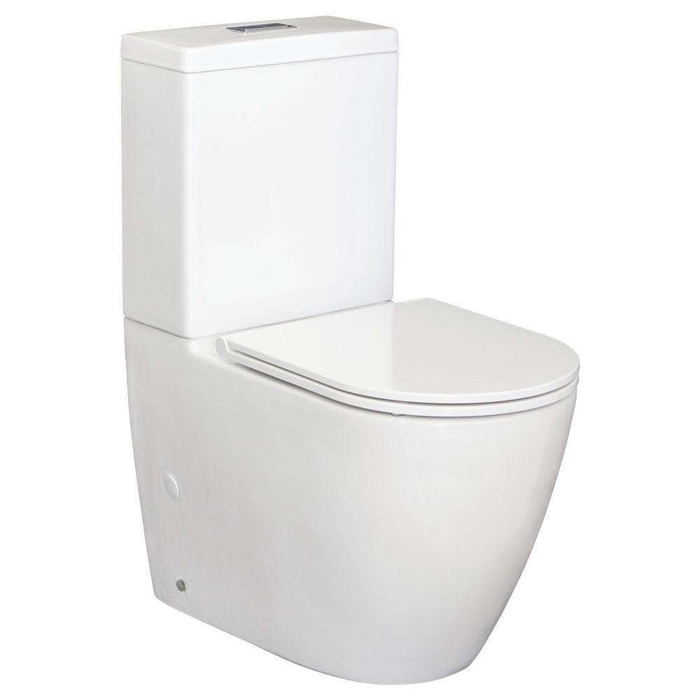 Empire Back-to-Wall Toilet Suite, Gloss White with Slim Seat - product