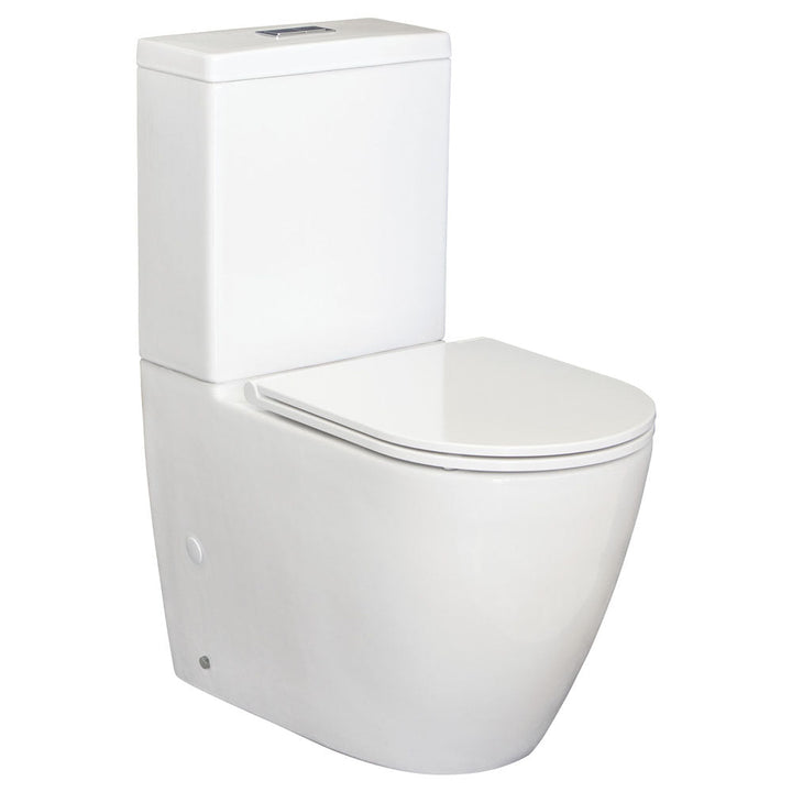 Empire Back-to-Wall Toilet Suite, Gloss White with Slim Seat - product
