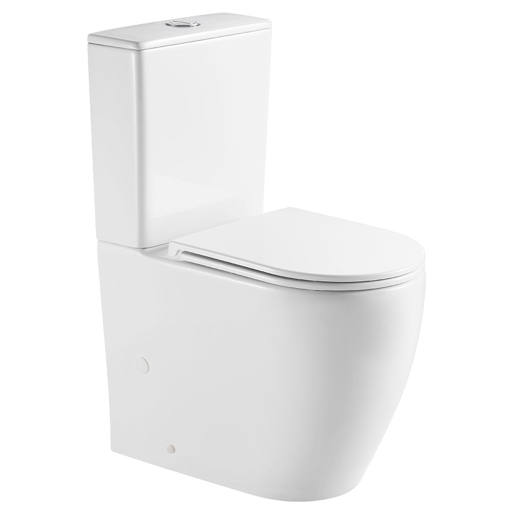 Alix Slim Cistern Back-to-Wall Toilet Suite, Gloss White with Slim Seat - product
