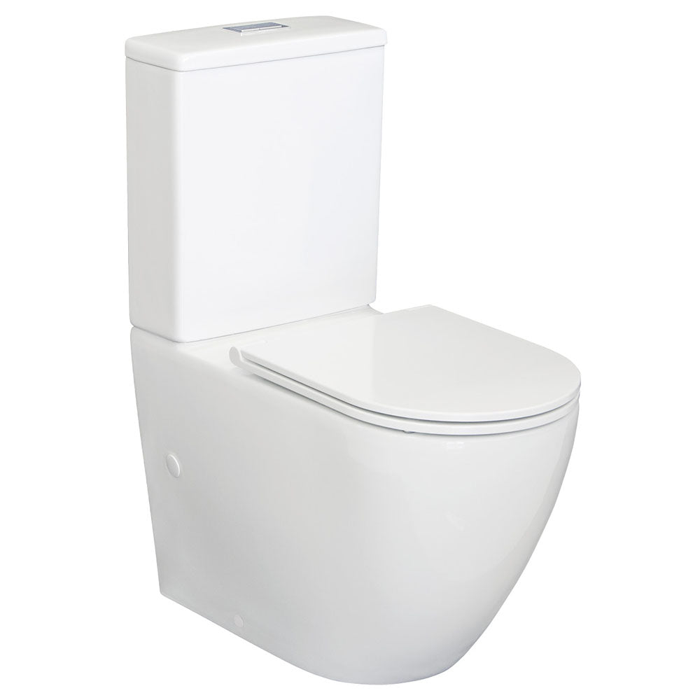 RAK Resort Back-to-Wall Toilet Suite, Gloss White with Bottom Inlet - product