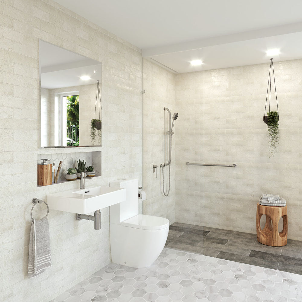 Alix Back-to-Wall Toilet Suite, Gloss White - lifestyle