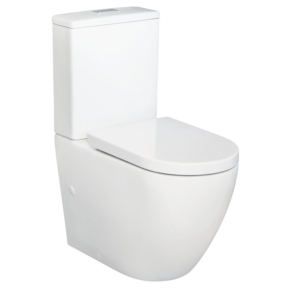 Alix Back-to-Wall Toilet Suite, Gloss White with Slim Seat - product