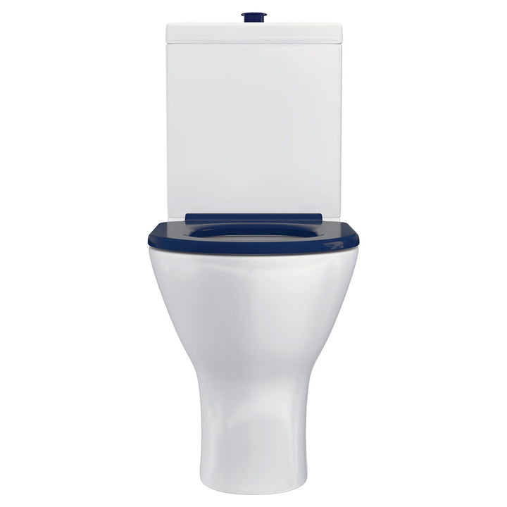 Delta Care BTW Toilet Suite Gloss White with Blue Seat - studio
