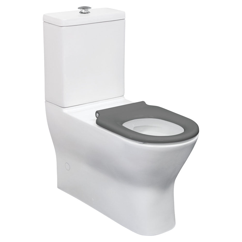 Delta Care Back-to-Wall Toilet Suite, Gloss White with Blue Seat - product