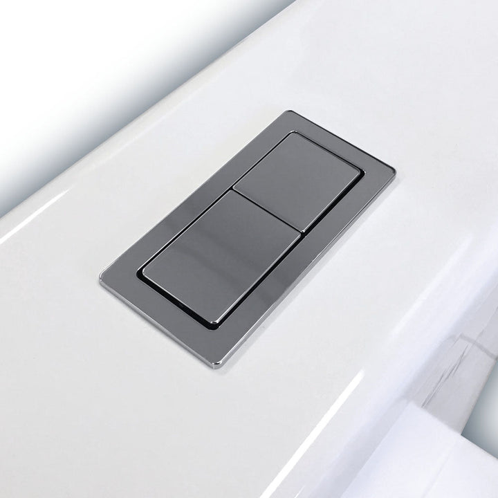 Delta Care Back-to-Wall Toilet Suite, White Seat, Slim Buttons - lifestyle