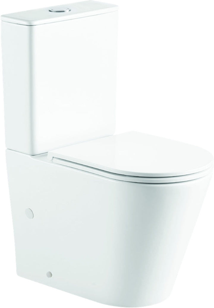 Isabella Slim Cistern Back-to-Wall Toilet Suite — Gloss White with Slim Seat (studio)