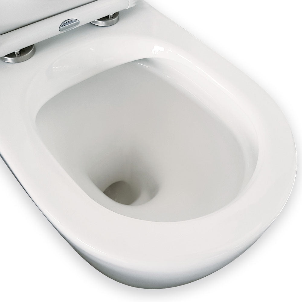 Isabella Back-to-Wall Toilet Suite, Gloss White with Slim Seat - product