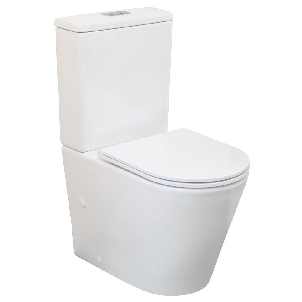 RAK Resort Back-to-Wall Toilet Suite, Gloss White with Bottom Inlet - product