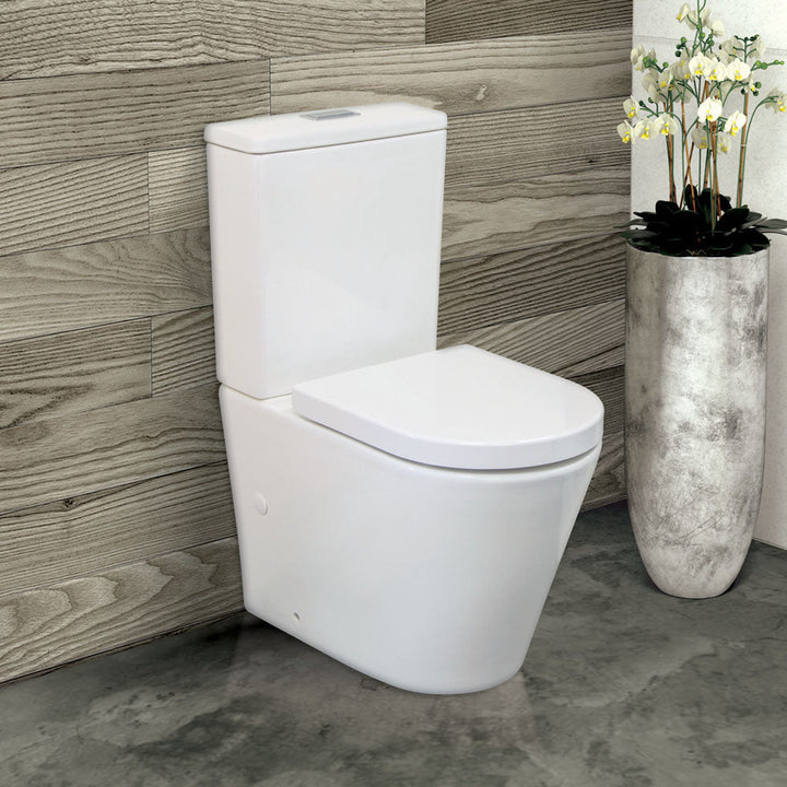 Isabella Back-to-Wall Toilet Suite, Gloss White - lifestyle
