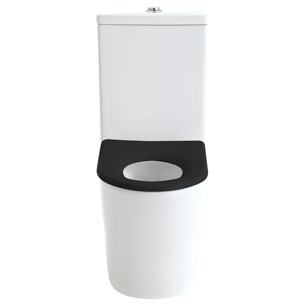 Isabella Junior Tornado Flush Back-to-Wall Toilet Suite, Black Seat with Anti-Vandal Kit - product