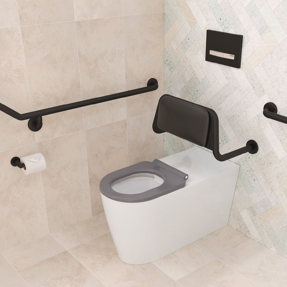 Isabella Care Wall-Faced Toilet Suite, Gloss White with Grey Seat - product