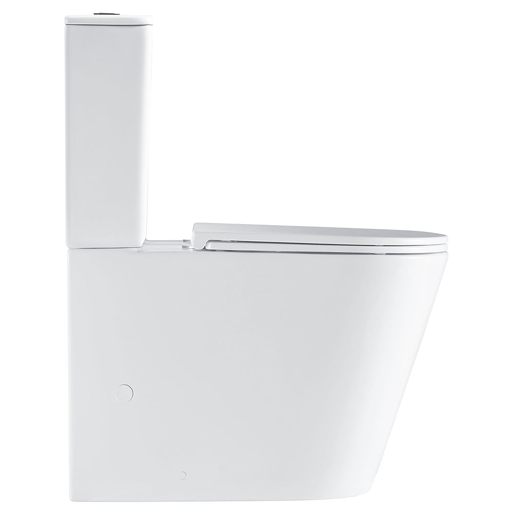 Kaya Tornado Flush Slim Cistern Back-to-Wall Toilet Suite, Gloss White with Slim Seat - lifestyle