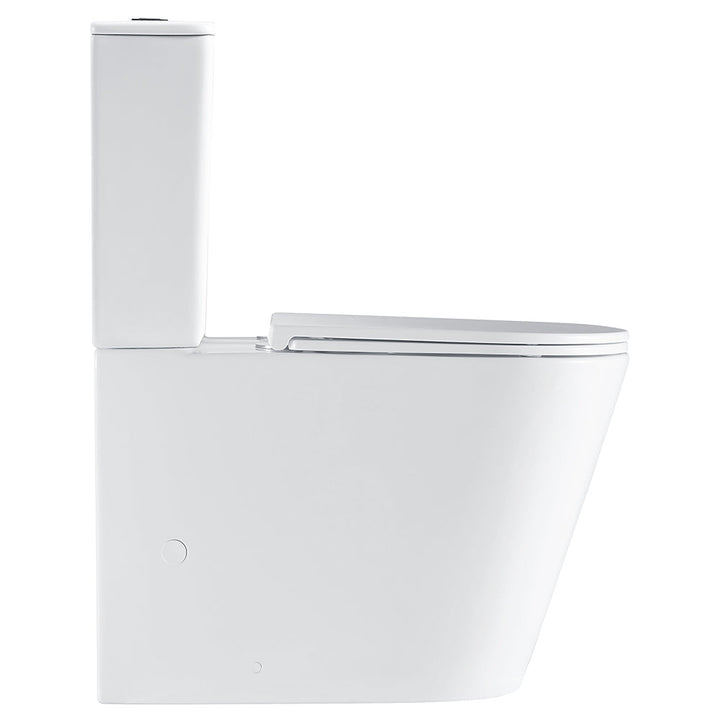 Kaya Tornado Flush Slim Cistern Back-to-Wall Toilet Suite, Gloss White with Slim Seat - lifestyle