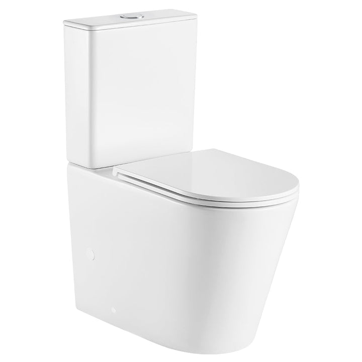 Kaya Tornado Flush Slim Cistern Back-to-Wall Toilet Suite, Gloss White with Slim Seat - product