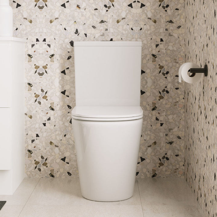 Kaya Tornado Flush Back-to-Wall Toilet Suite, Gloss White with Slim Seat - product