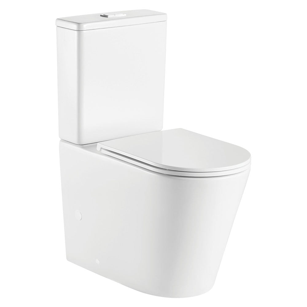 Kaya Tornado Flush Back-to-Wall Toilet Suite, Gloss White with Slim Seat - product