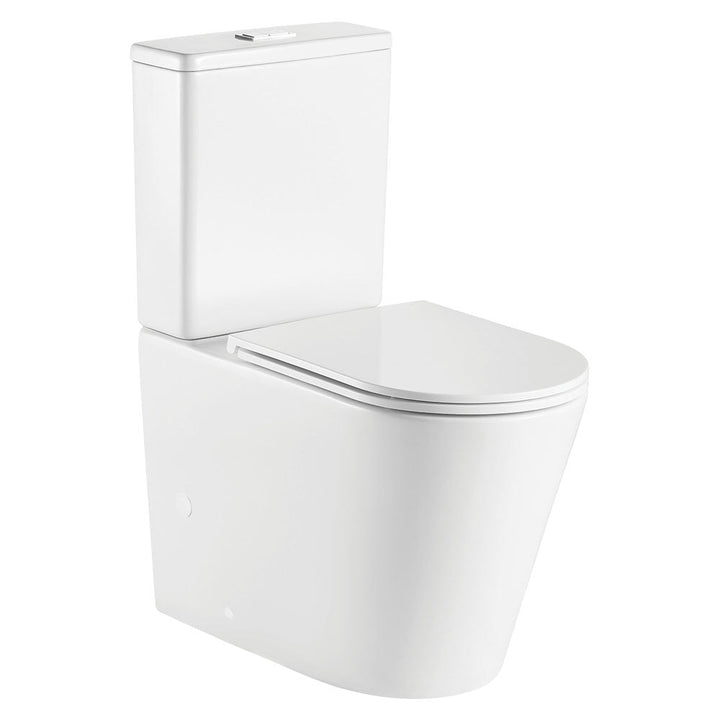 Kaya Tornado Flush Back-to-Wall Toilet Suite, Gloss White with Slim Seat - product