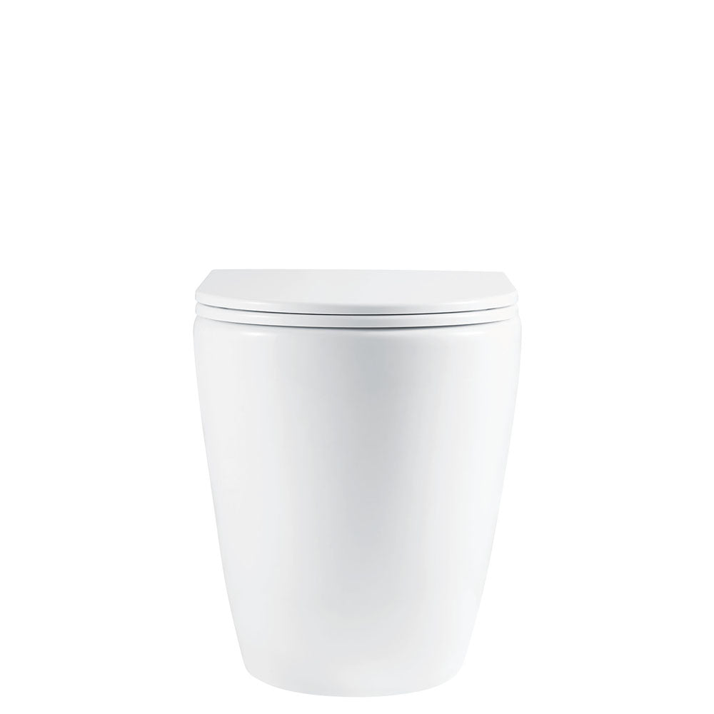 Alix Ambulant Wall-Faced Toilet Suite, Gloss White with Slim Seat - product