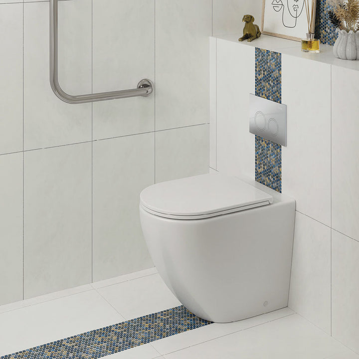 Alix Ambulant Wall-Faced Toilet Suite, Gloss White with Slim Seat - lifestyle