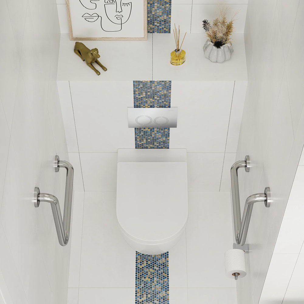 Alix Ambulant Wall-Faced Toilet Suite, Gloss White with Slim Seat - product