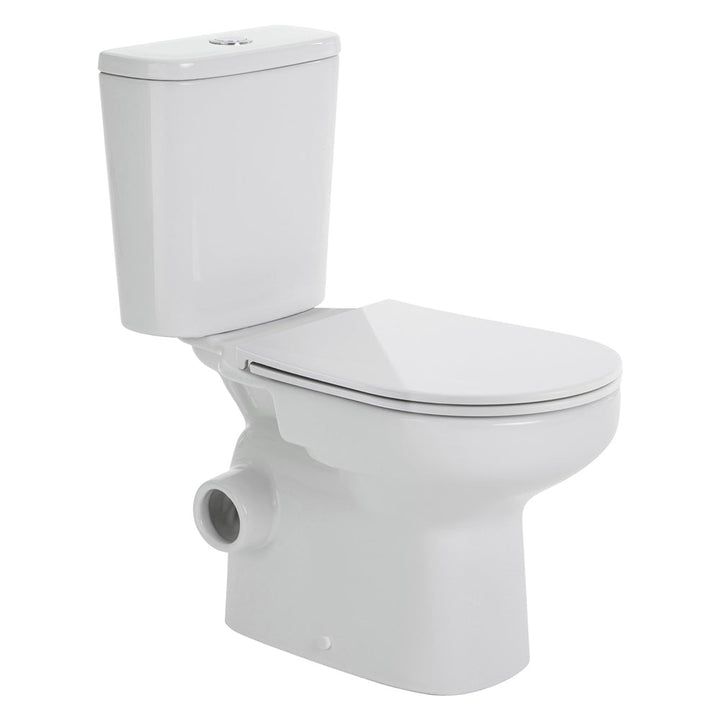 Petra Close-Coupled Toilet Suite, Left Skew Trap, Gloss White with Slim Seat - product
