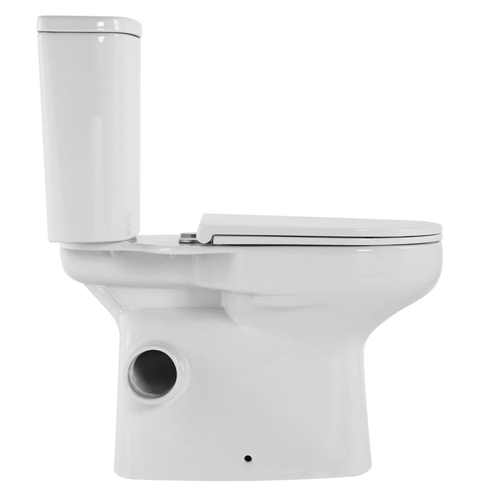 Petra Close-Coupled Toilet Suite, Left Skew Trap, Gloss White with Slim Seat - lifestyle