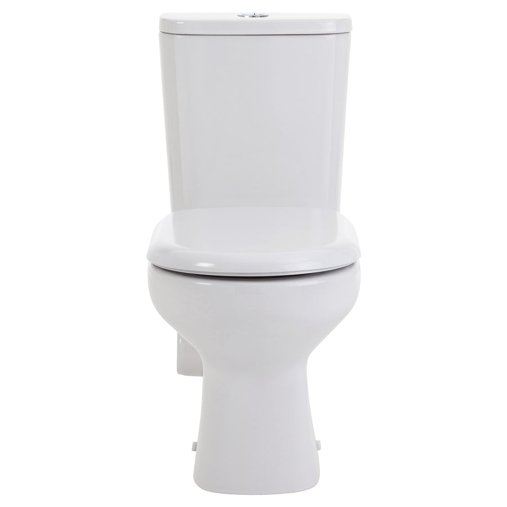 Petra Close-Coupled Toilet Suite, Left Skew Trap, Gloss White - product