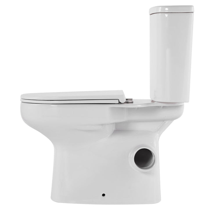 Petra Close-Coupled Toilet Suite, Right Skew Trap, Gloss White with Slim Seat - lifestyle