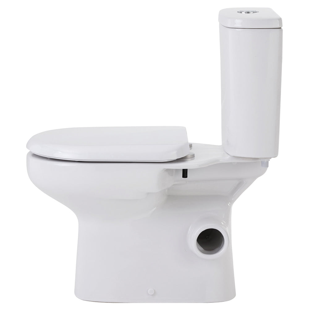Petra Close-Coupled Toilet Suite, Right Skew Trap, Gloss White - product