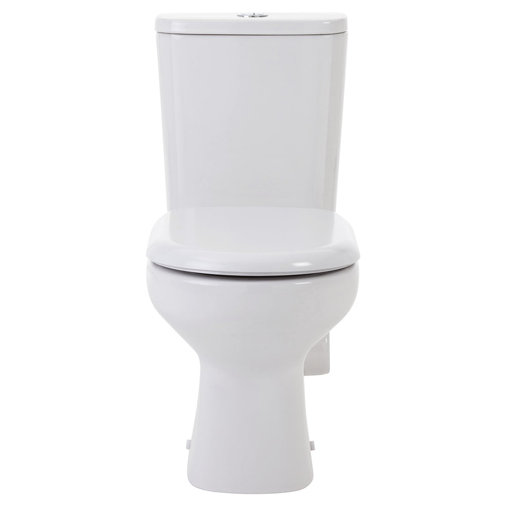 Petra Close-Coupled Toilet Suite, Right Skew Trap, Gloss White - product