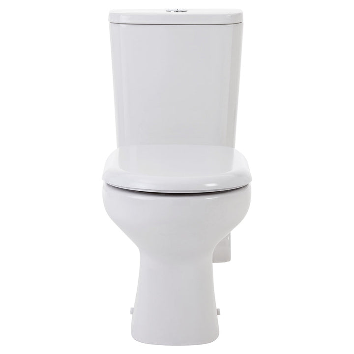 Petra Close-Coupled Toilet Suite, Right Skew Trap, Gloss White - product