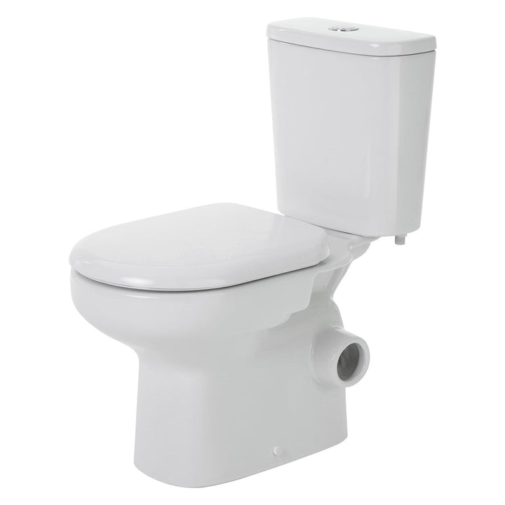 Petra Close-Coupled Toilet Suite, Right Skew Trap, Gloss White - product