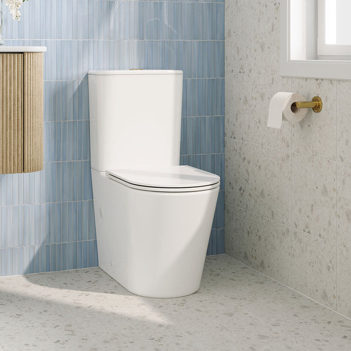 Tono Tornado Flush Slim Cistern Back-to-Wall Toilet Suite, Gloss White with Slim Seat - product